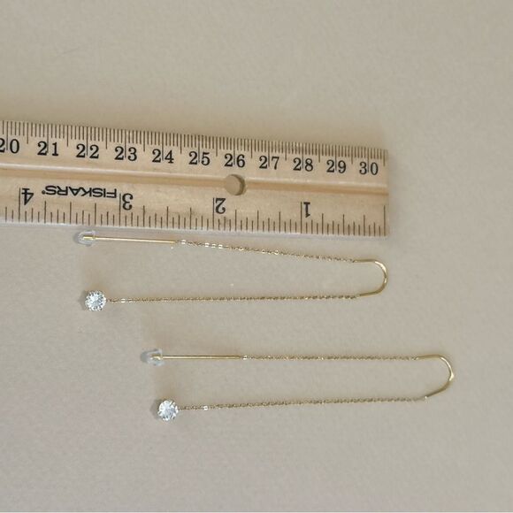 Threader Diamond Earrings M1278 - Picture 6 of 6